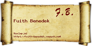 Fuith Benedek névjegykártya