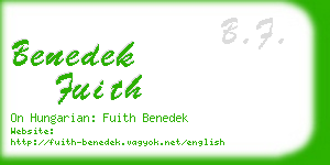 benedek fuith business card